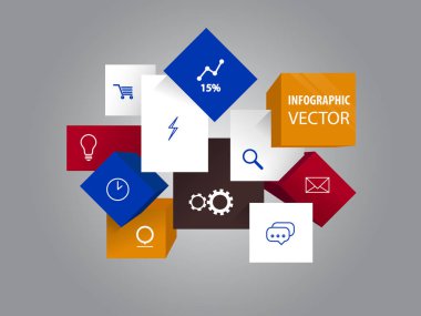 3D vektör küpleri ile Web sitesi düğmeleri için simgeler