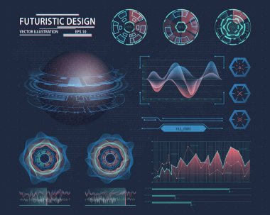 Infographic fütüristik tasarım. Bilim Tema