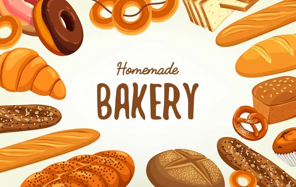 Banner para pastelaria e padaria, alimentação e nutrição —  Vetores de Stock