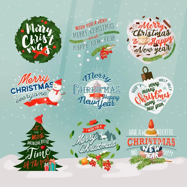 2018 new year and christmas banner or signs — Stock Vector