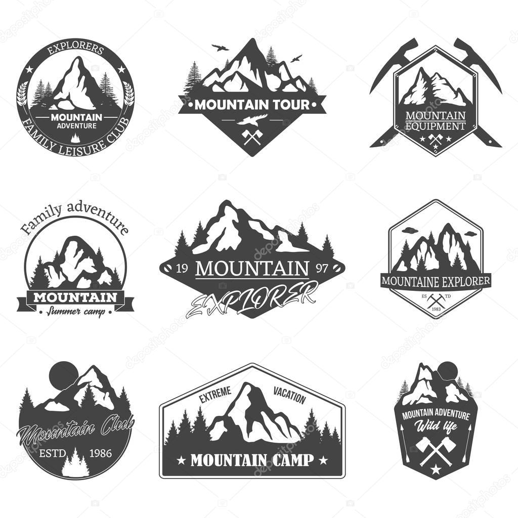 Set of isolated rocky mountain peaks or hills