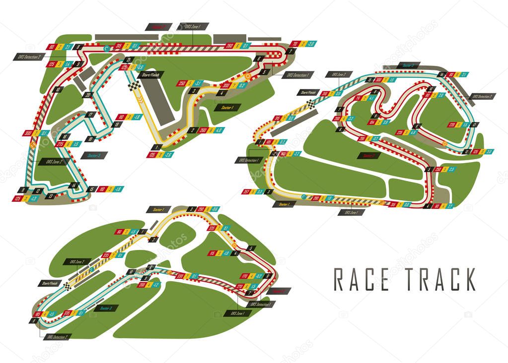 Race tracks for Brazil and Italy Arab Emirates