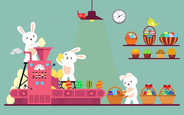 Emballage lapin ou lapin oeufs de Pâques — Image vectorielle