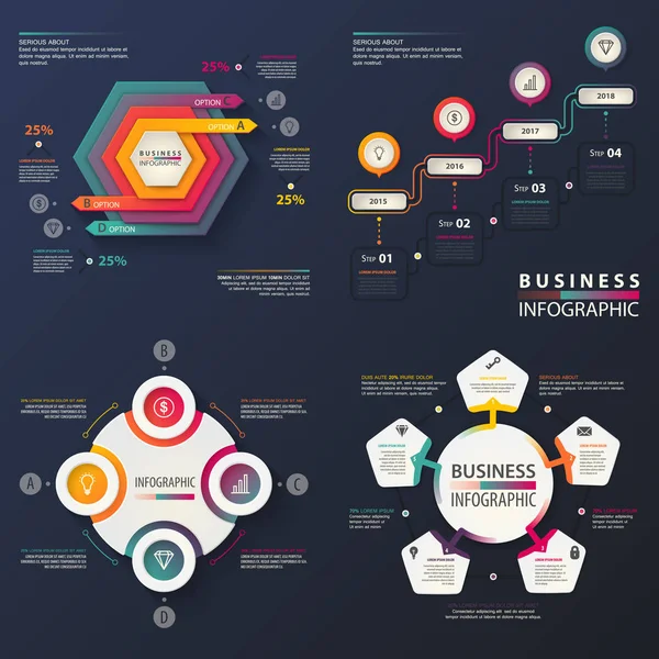 Infografía para empresas o gestión.Información — Vector de stock