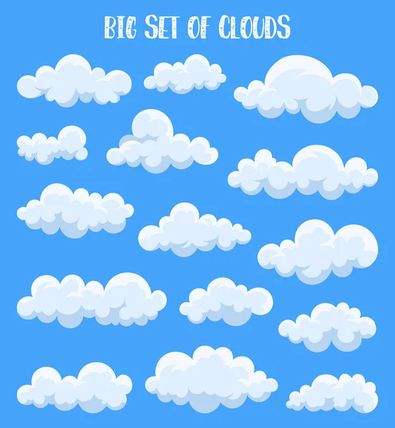 Fluffy and cumulus clouds at summer sky — Stock Vector