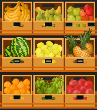 Vitrin veya sayaç organik gıda Market