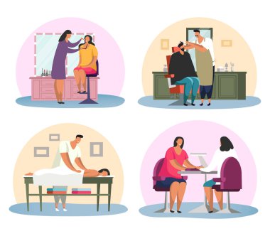 Manikür salonu, berber dükkanı, sanatçı makyajı, masaj