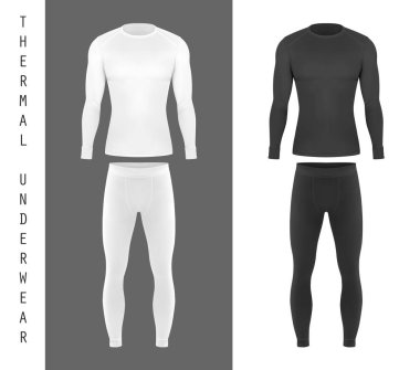 Termal iç çamaşırı üst gömlek ve pantolon modeli.