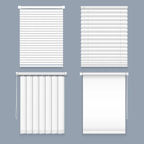 Cortina de janela cega ou conjunto de louver isolado — Vetor de Stock