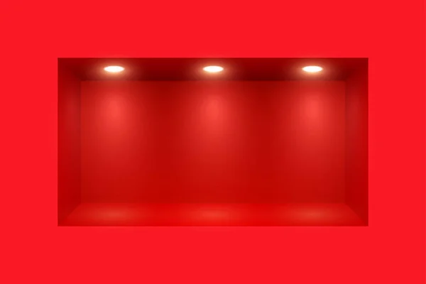 Stěna s realistickým světlem a místem k výstavě — Stockový vektor