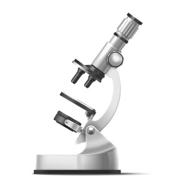 Laboratuvar mikroskobu gerçekçi 3D model ekipman