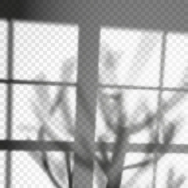 木の影や植物の枝の壁にオーバーレイ — ストックベクタ