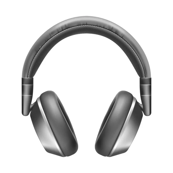 Realistic vector headphones, wireless sound appliance, music — Stock Vector