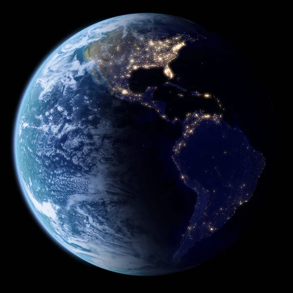 Aarde in de ruimte, 3d render — Stockfoto