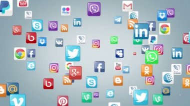 Popüler sosyal ağlarda ve hizmetlerin Logotype