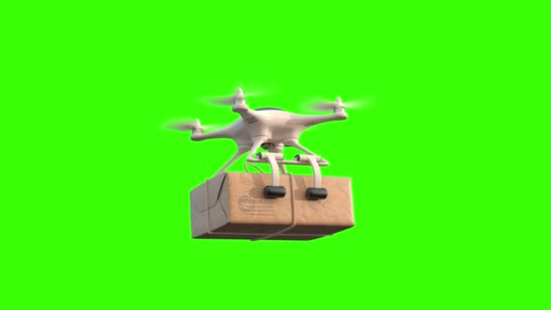 Quadrocopter liefert Post, nahtlose Looping-3D-Animation — Stockvideo