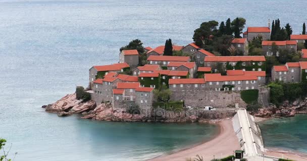 Sveti Stefan Hotel Isola di Budva — Video Stock