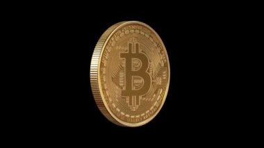 Yeşil bir arka plan üzerinde kararsız Bitcoin dönüm