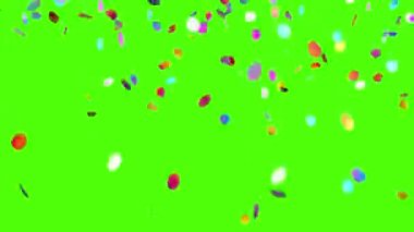 Bir yeşil ve siyah arka planlar, üç seçenek üzerinde düşen konfeti