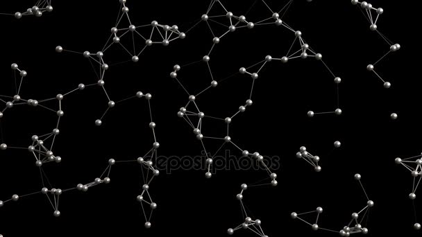 Atomowej sieci formacji, abstrakcyjna animacja 3d — Wideo stockowe