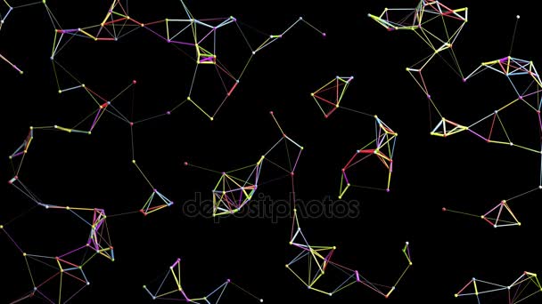 Formación de red atómica, animación abstracta 3d — Vídeo de stock