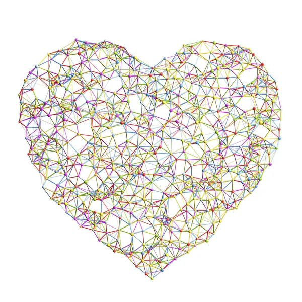 Forma poligonal abstrata do coração — Fotografia de Stock