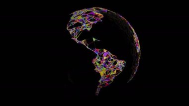 Poligonal Globe, soyut 3d animasyon