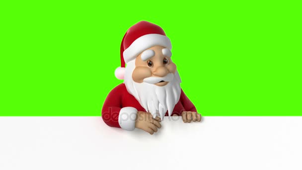 Noel Baba Yeşil Bir Arka Plan Üzerinde Animasyon Döngü Sorunsuz — Stok video