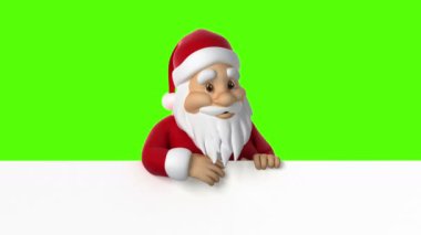 Noel Baba puan parmak aşağı, kesintisiz döngü 3d animasyon. 4k