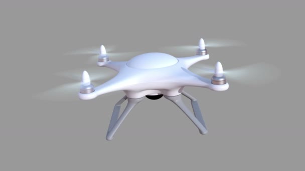 Quadcopter Sobre Fondo Verde Animación Bucle Sin Costuras — Vídeos de Stock