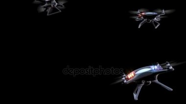 Gelecek kavramı. Bir yeşil ekran arka plan üzerinde 3d animasyon, 4 k polis uçağı çıkar