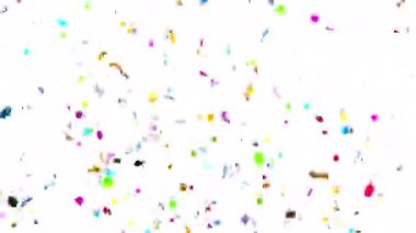 Yeşil bir arka plan üzerine konfeti parti Popper patlamalar. 3D animasyon, 4k. 