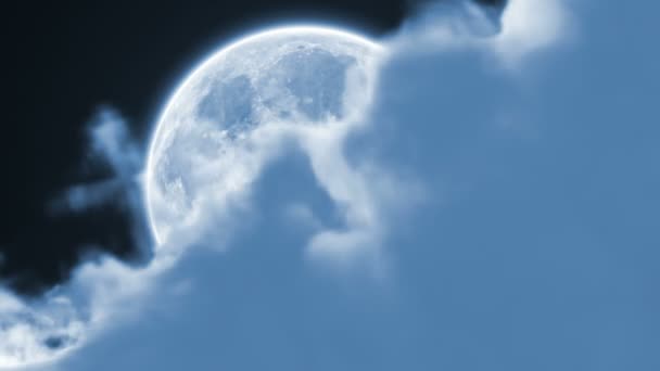 Moon Showing And Hiding Between The Clouds Beautiful 3d Animation Full Hd Stock Video C Lexaarts 319378874