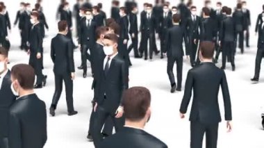Koruyucu Tıbbi Maskeli İnsanlar, 3D Animasyon