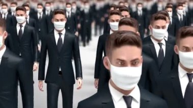 Koruyucu Tıbbi Maskeli İnsanlar, 3D Animasyon