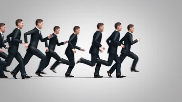 Running Crowd of Businessmen 3d Animation — Stock Video