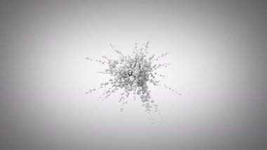 Gri Gradyan Arkaplanda Gri Baloncukların Güzel Patlaması. 3d Animasyon Ultra HD 4K 3840x2160