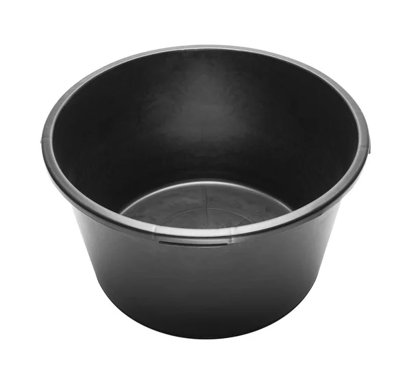 Round heavy duty black plastic basin — Stock Photo, Image