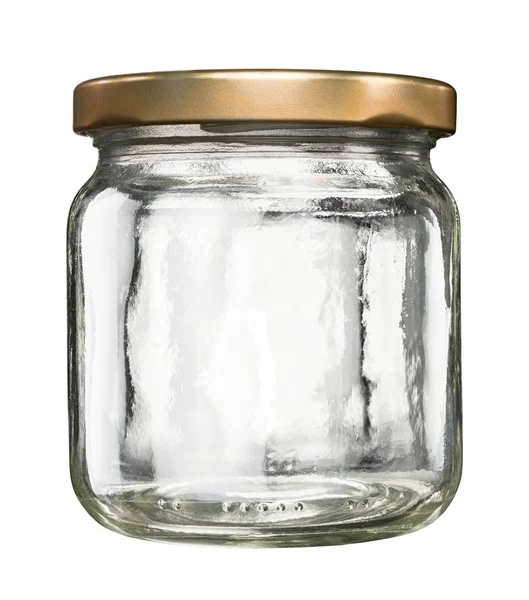 Closed glass jar with lid Stock Photo