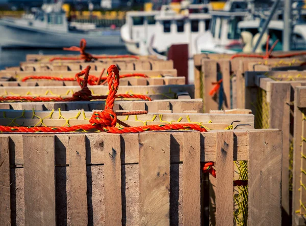 Armadilhas de lagosta e corda — Fotografia de Stock