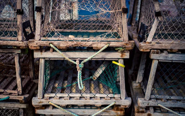Row of lobster traps — Stock Photo, Image