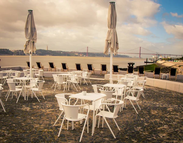 Café vazio Lisboa — Fotografia de Stock