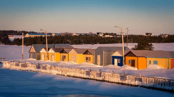 Inverno porto de pesca — Fotografia de Stock