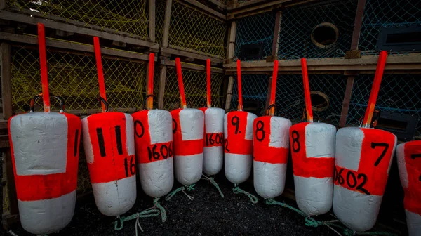 Colourful fishing buoys — Stock Photo, Image