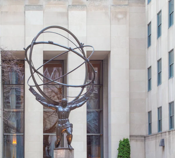 Estátua do Atlas Rockefeller Center — Fotografia de Stock