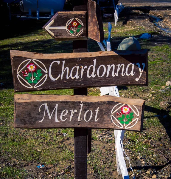 Wooden wine signs — Stock Photo, Image