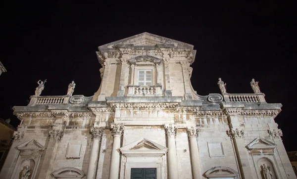 Cathedral at night Dubrovnik — Stock Photo, Image