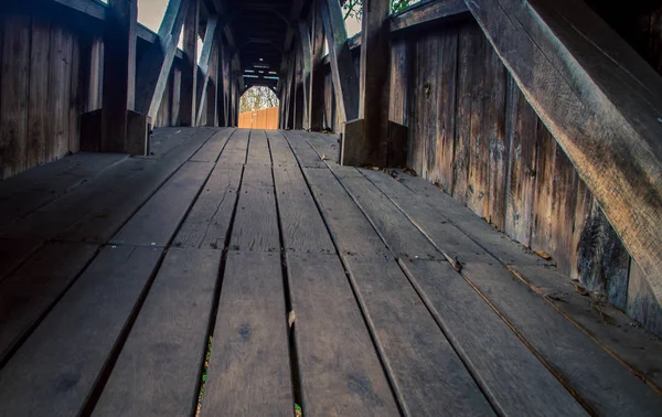 Ponte Coperto Legno Rothenburg — Foto Stock