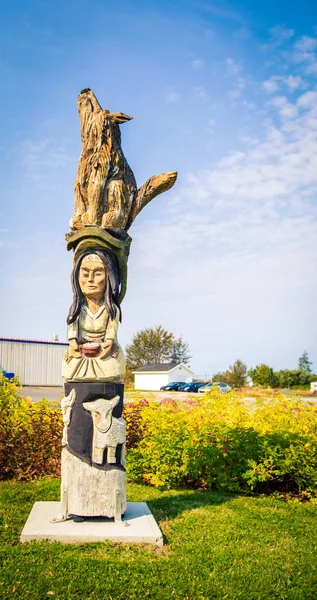 Estatua Madera Gaspe Quebec —  Fotos de Stock