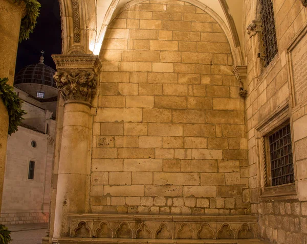 Wall Night Dubrovnik — Stock Photo, Image